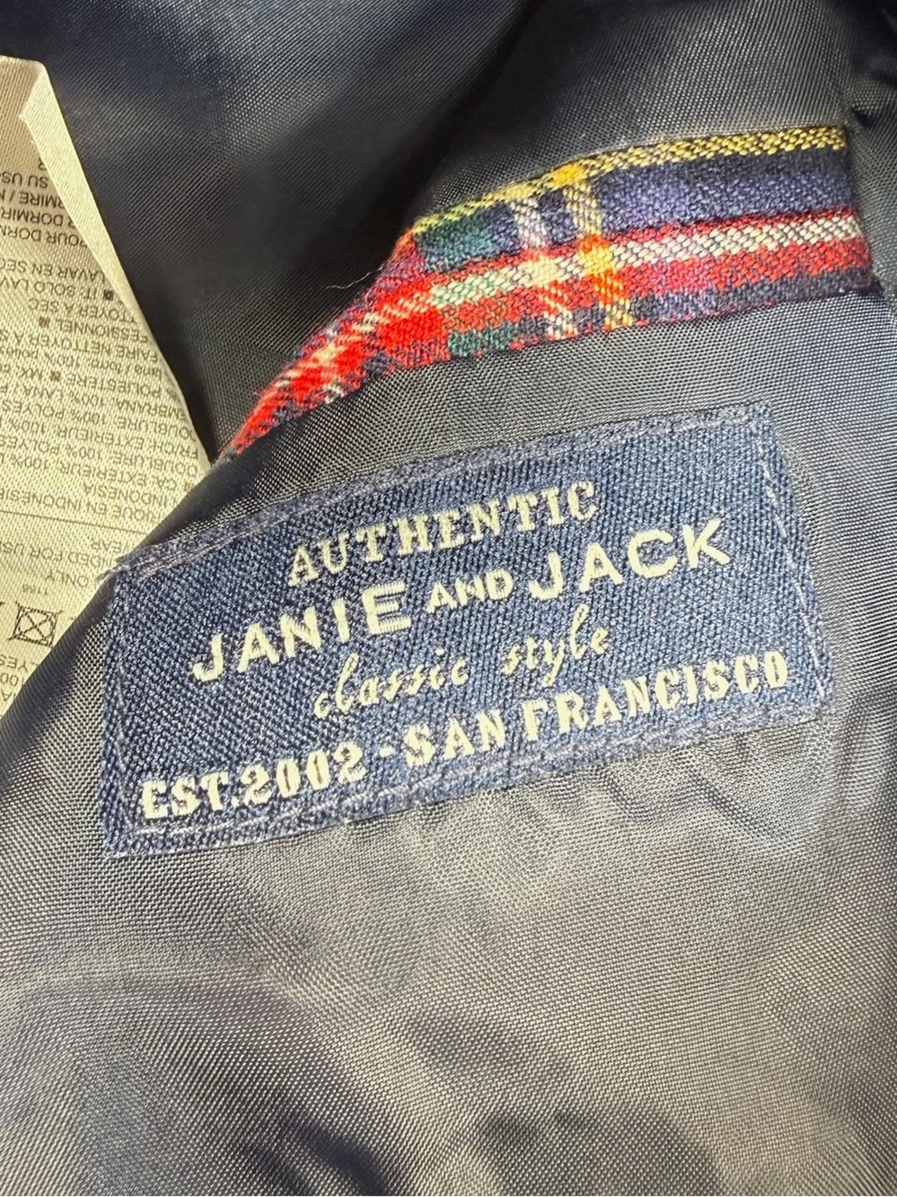 JANIE AND JACK Red Holiday‎ Tartan Plaid Wool Blend Christmas Formal Vest Size 5